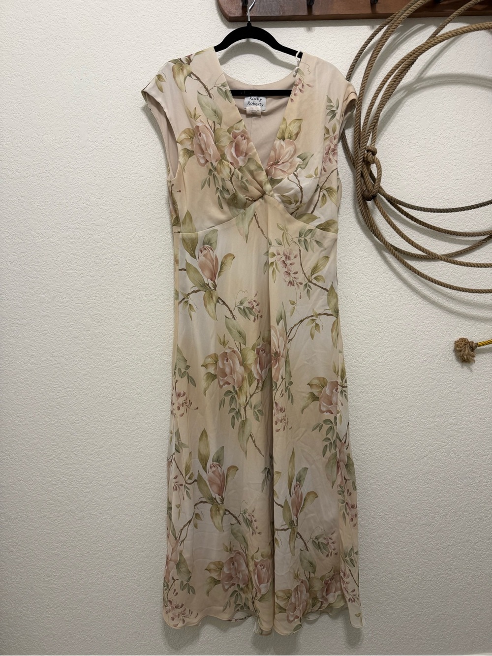 VTG 90s/Y2K Kathy Roberts Pastel Floral Maxi Dress ✨ Size 16W